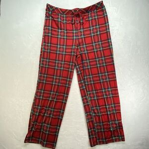 Red Tartan Plaid‎ Pajama Pants Women's Large Holiday pjs